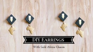 DIY Earrings with Gold Africa Charm