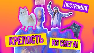 ПОСТРОИЛИ ГИГАНТСКИЙ ЗАМОК ИЗ СНЕГА - ДЛЯ СОБАЧКИ ЭЛИС И КОШЕЧКИ БАТТЕРС