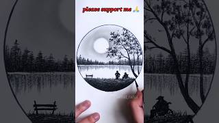 circle drawing scenery 😊💯 #shorts #trending #viral #artwork  #youtubeshorts #art