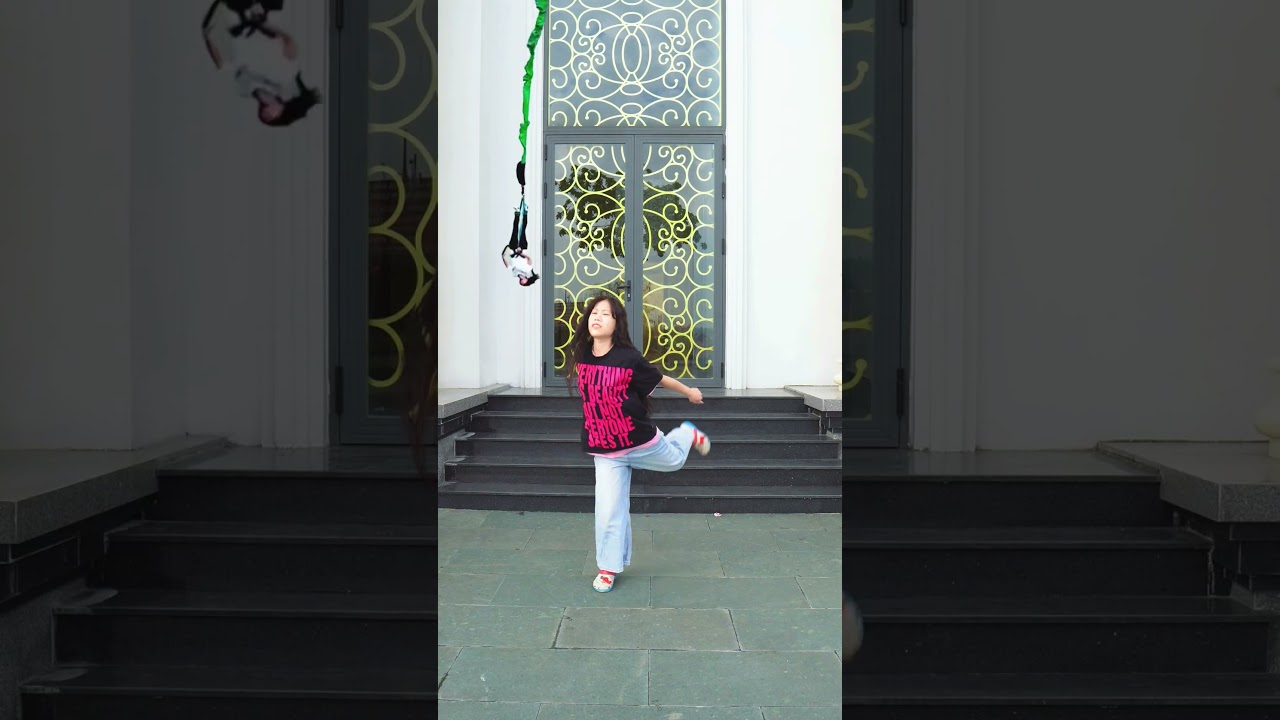 My feet said no, bungee said character development time 🪢🦶🎭