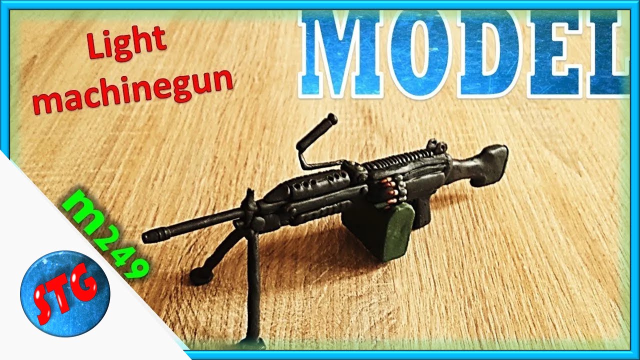 Making M249 - Light Machine gun (1:10 scale)/Clay model - YouTube