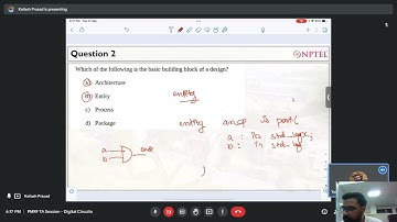 NPTEL - Digital Circuits - PMRF Live Session 9 | 27th September