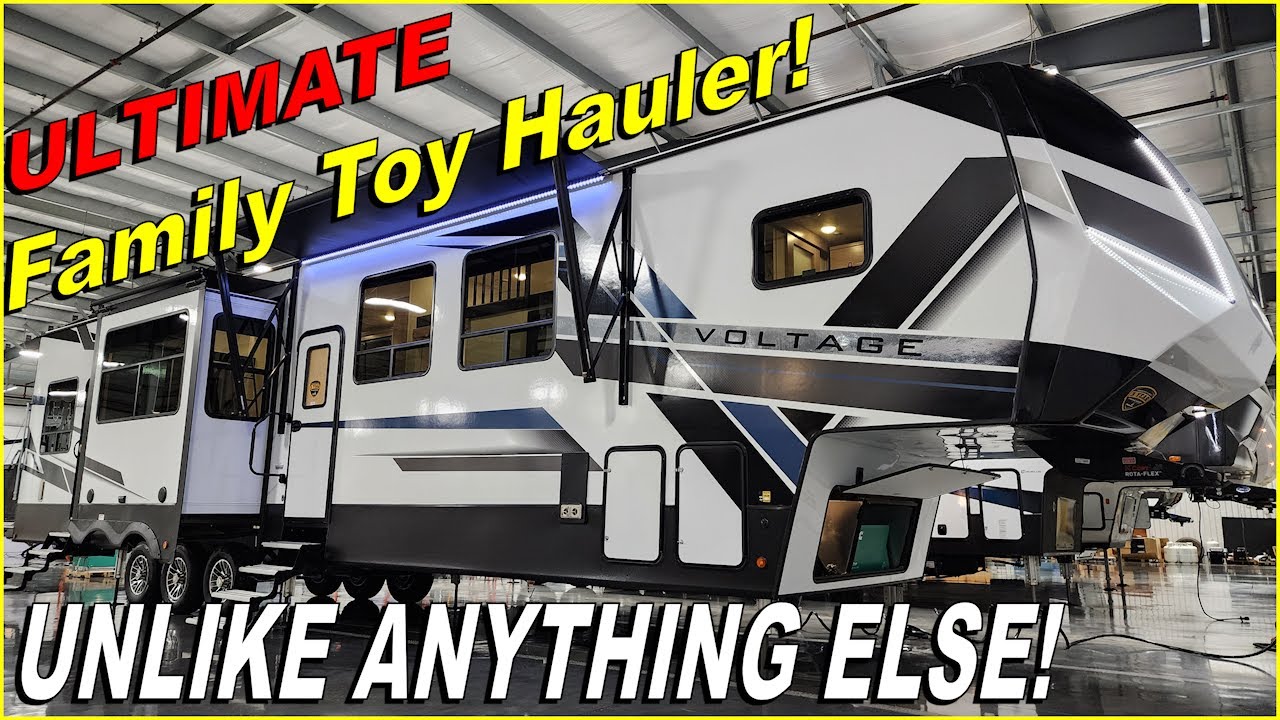 The Ultimate Family Toy Hauler! 2024 Voltage Triton 4271 Fifth Wheel at