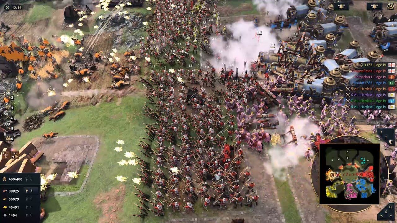 Age of Empires 4 Multiplayer Co-op - Biggest Longbow Attack Rain Fire (4v4)