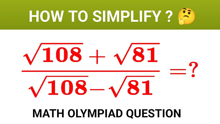A Hard Square Root Question| Math Olympiad| How To Simplify??