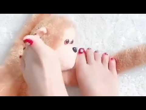 🐾My little sister's two best friends for the first time.#Barefoot②