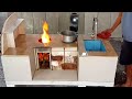 DIY unique smoke-free wood stove from cement and ceramic tiles # 102