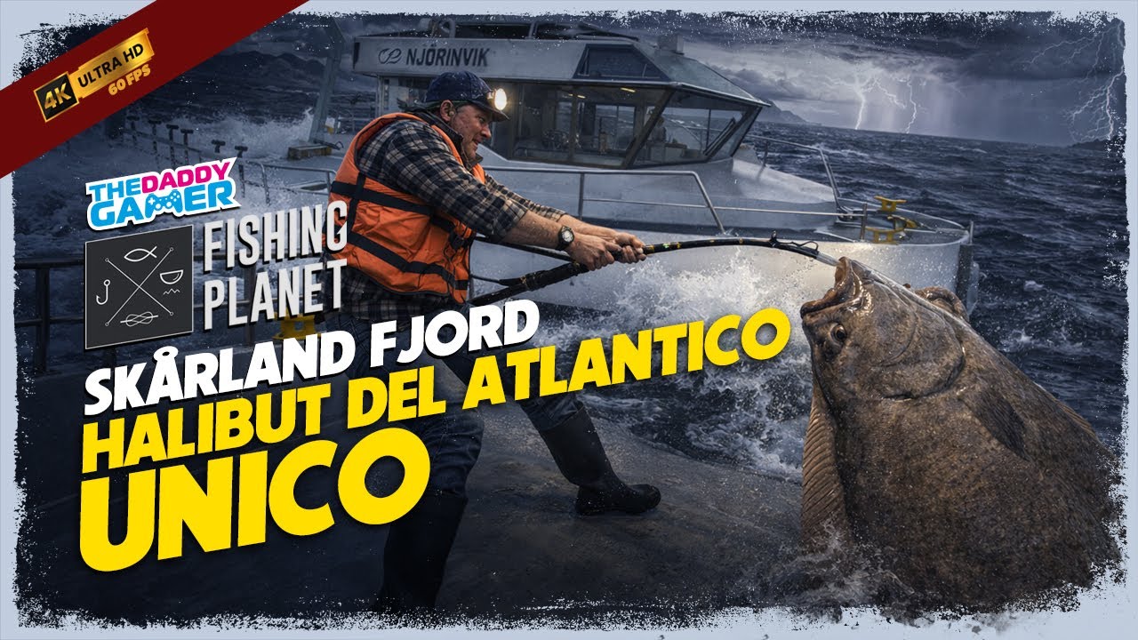 ⭐️HALIBUT DEL ATLANTICO  UNICO   Noruega Skårland Fjord!!⭐️🐋 FISHING PLANET🐋