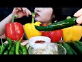 ASMR eating bell peppers and green peppers | ăn ớt chuông và ớt xanh Hàn Quốc