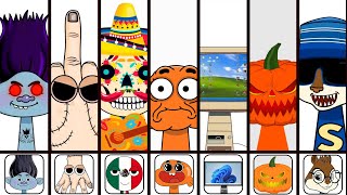 My Sprunki Oc - Branch, Wednesday Thing, Mexico, Darwin Watterson, Computer, Jack-O-Lantern, Simon