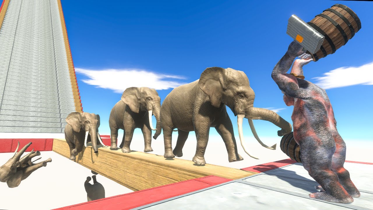 60x Neighbors go down Stairs and attack Goro Lawyer - Animal Revolt Battle Simulator