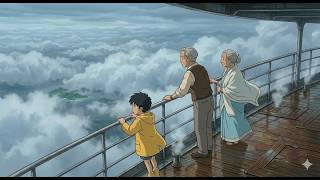 Traveling Between Floating Islands by Airship in the Rain ☔| Cozy Ghibli Inspired Story
