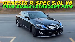 2014 Hyundai Genesis 5.0L V8 R-Spec Exhaust Sound w/ True Duals & Straight Pipe!
