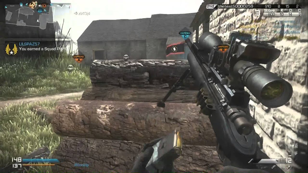 CALL OF DUTY GHOSTS 850 KILL GHILLIE SUIT CHROME BARREL CHALLENGE HIGHLIGHTS - 