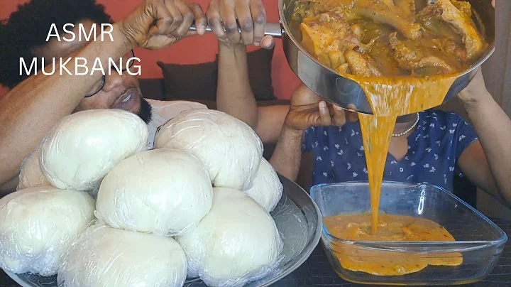 ASMR MUKBANG  OGBONO SOUP AND FUFU; NO TALKING;