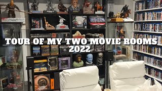 Tour Of My Two Movie Rooms 2022. 4k, Blu Ray, Steelbooks, Statues & Much More.