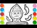 Masha with spicy food Drawing, Painting and Coloring for Toddlers -Child Art