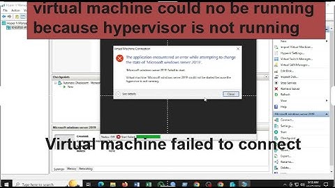 Fix Virtual Machine Could Not Be Started Error | Hypervisor Not Running Solution