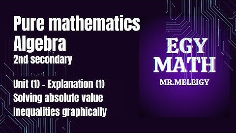 Pure mathematics 2nd sec 2026-unit1- solving the absolute value Inequalities graphically