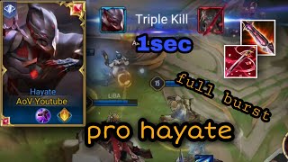 Hayate Pro Gameplay | Hayate Easy Kills | NEW build | AoV YouTube | 傳說對決 | RoV | Liên Quân Mobile