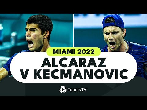 Carlos Alcaraz vs Miomir Kecmanovic BREATHTAKING Quarter-Final | Miami 2022 Highlights