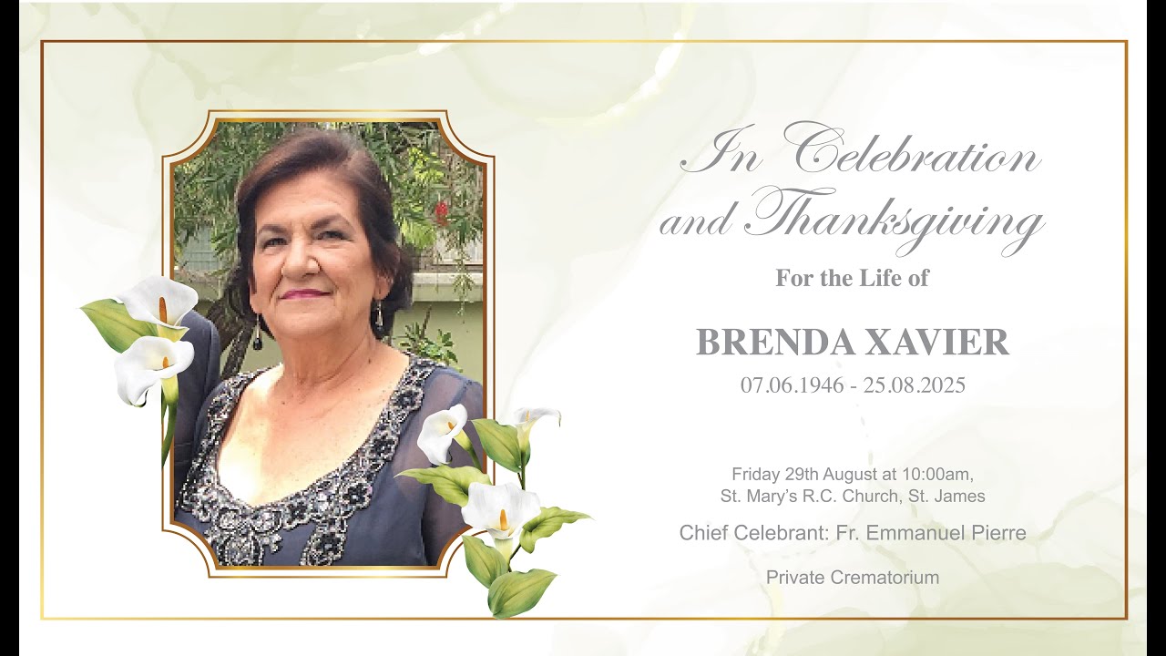 In Celebration and Thanksgiving, For the Life of Brenda Xavier. - YouTube