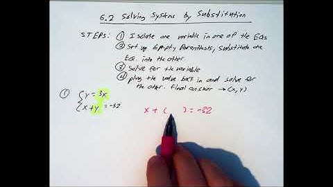 6 2 Solving Systems by Substitution