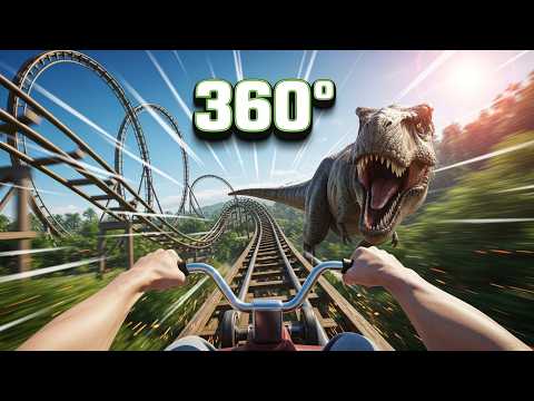 360° VR VIDEO Roller Coaster 🐾 Dinosaurs Jurassic World