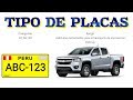 Tipo de Placas | Placa Única Nacional de Rodaje Perú - El Taxista Trujillano