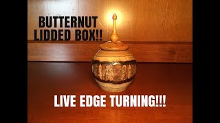 Woodturning - Natural Edge Lidded Box (Friction Fit w/ Finial!) @woodturnerky8556