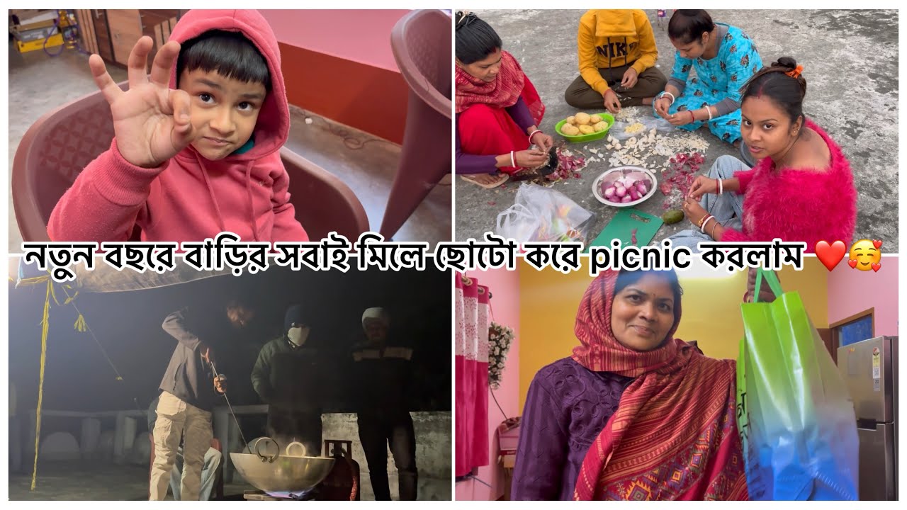 নতুন বছরে বাড়ির সবাই মিলে ছোটো করে picnic করলাম ❤️🥰 Bangla Vlog || Picnic Vlog