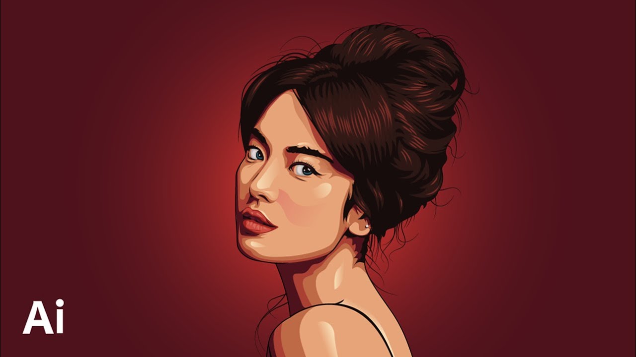 Vector Portrait in Adobe Illustrator 2021, Vector Art