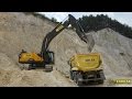 VOLVO EC300E loading Mercedes Benz Arocs 10x6