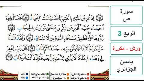 سورة ص - الربع 3 - ياسين الجزائري - ورش - مكررة