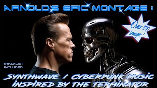 Arnold’s Epic Montage: Synthwave / Cyberpunk music inspired by the terminator 🔥😎⚡️ Ai Art 4K