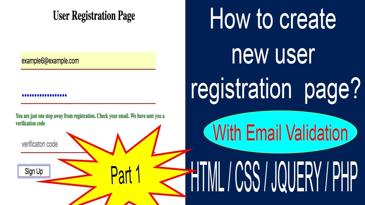php mysql user registration with email verification and login | Webpage ...