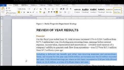 Word 2010 Creating a custom Style