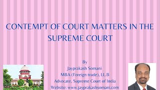 admin/ajax/Contempt of Court Matters in the Supreme Court