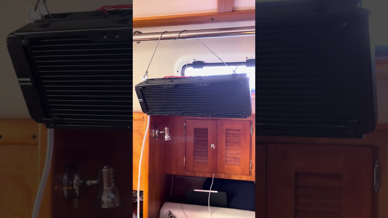 Dirtbag AC: Server Rack Radiator as AC for a Sailboat #dirtbag #sail #sailboat #ourladydefiant #boat