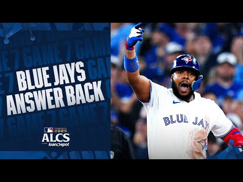 Toronto RESPONDS! ☎️ The Blue Jays get a run right back to tie it the 1st inning of ALCS Game 7! 💪
