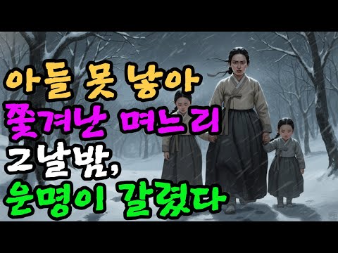 아들 못 낳아  눈보라속에 쫓겨난 며느리, 그날 밤 운명이 갈렸다 | 야담 | 민담 | 전설 | 설화 | 옛날이야기