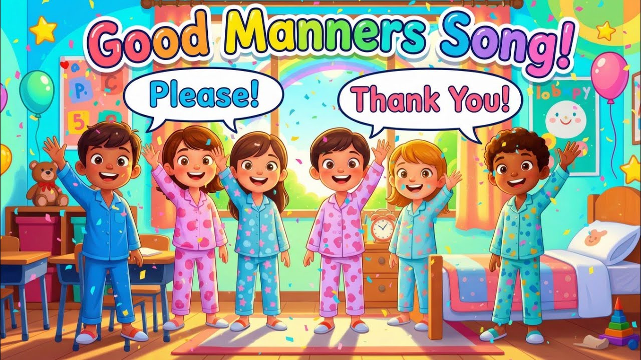 Good Manners Every Day! 🌟 | 1-Minute Kids Manners Song for Children.