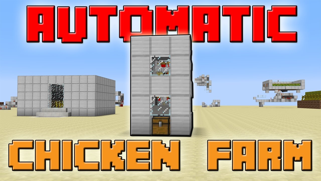Minecraft Automatic Cooked Chicken Farm 18.1818 / How To Make An Automatic  Chicken Farm In Minecraft