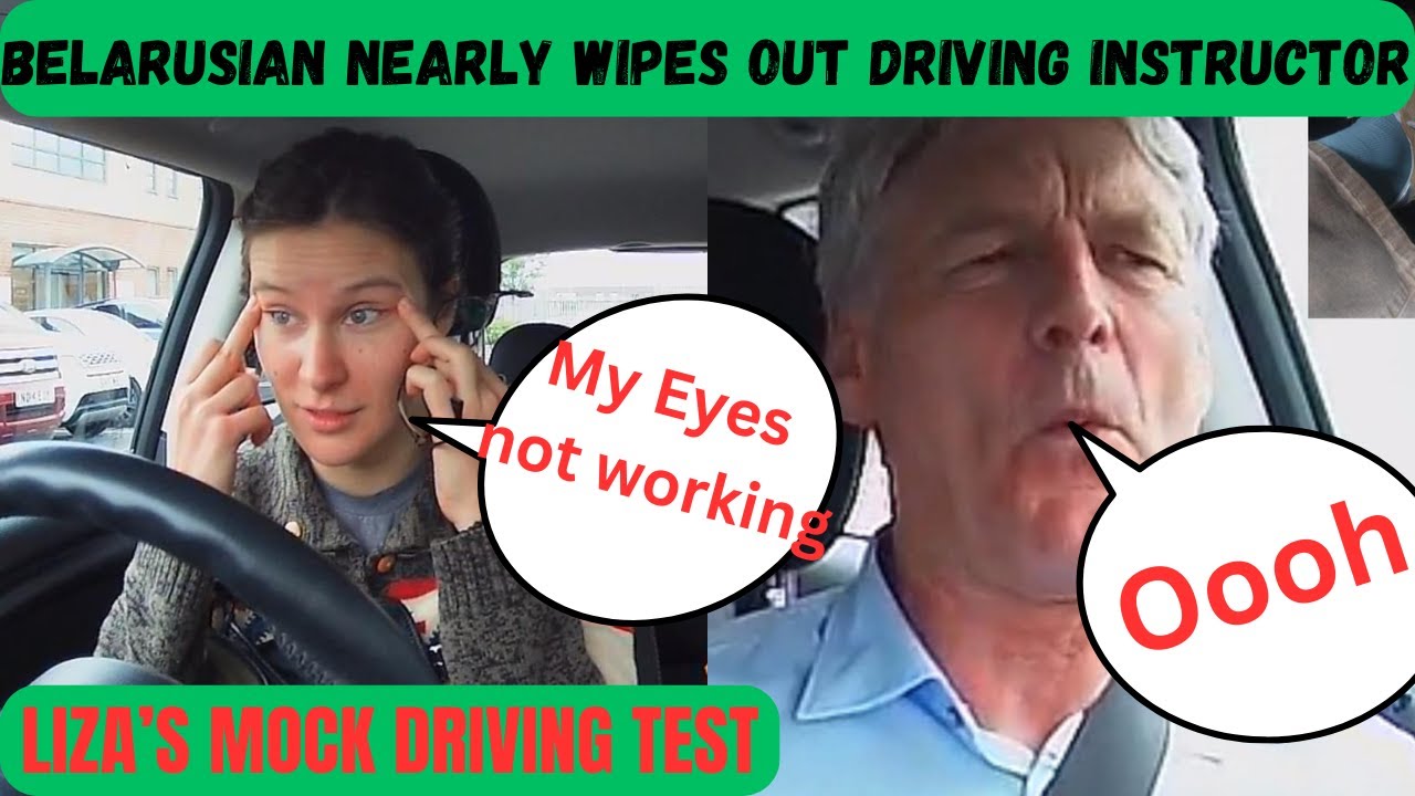 Liza's Uk mock driving test. Driving instructor fears for life - YouTube