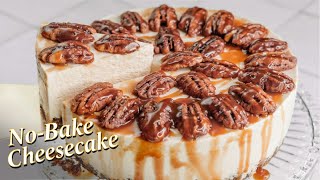 No-bake Caramel Pecan Cheesecake | | Gluten Free | Thanksgiving Dessert | Christmas Dessert