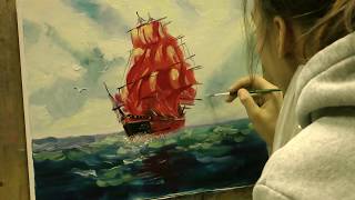 Картина маслом поэтапно "Морской пейзаж" Картина маслом поэтапно "Морской пейзаж"