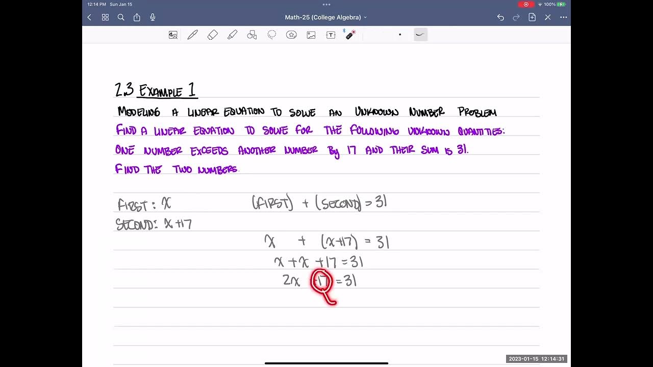 Chapter 2 Section 3 Example 1 - YouTube