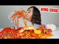 KING CRAB LEGS + GIANT SHRIMP + CRAWFISH + SNOW CRAB LEGS SEAFOOD BOIL MUKBANG 먹방 EATING SHOW!