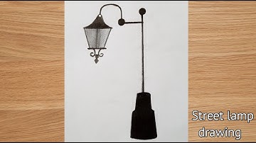 Street lamp drawing | How to draw street lamp | @art by riha maryam