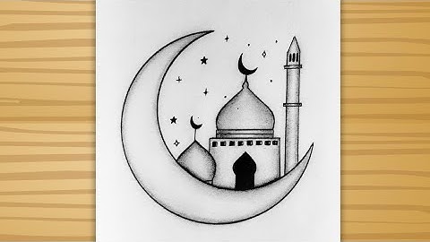 Drawing For Muslims / How to draw a Mosque easy tutorial / step by step drawing for beginners